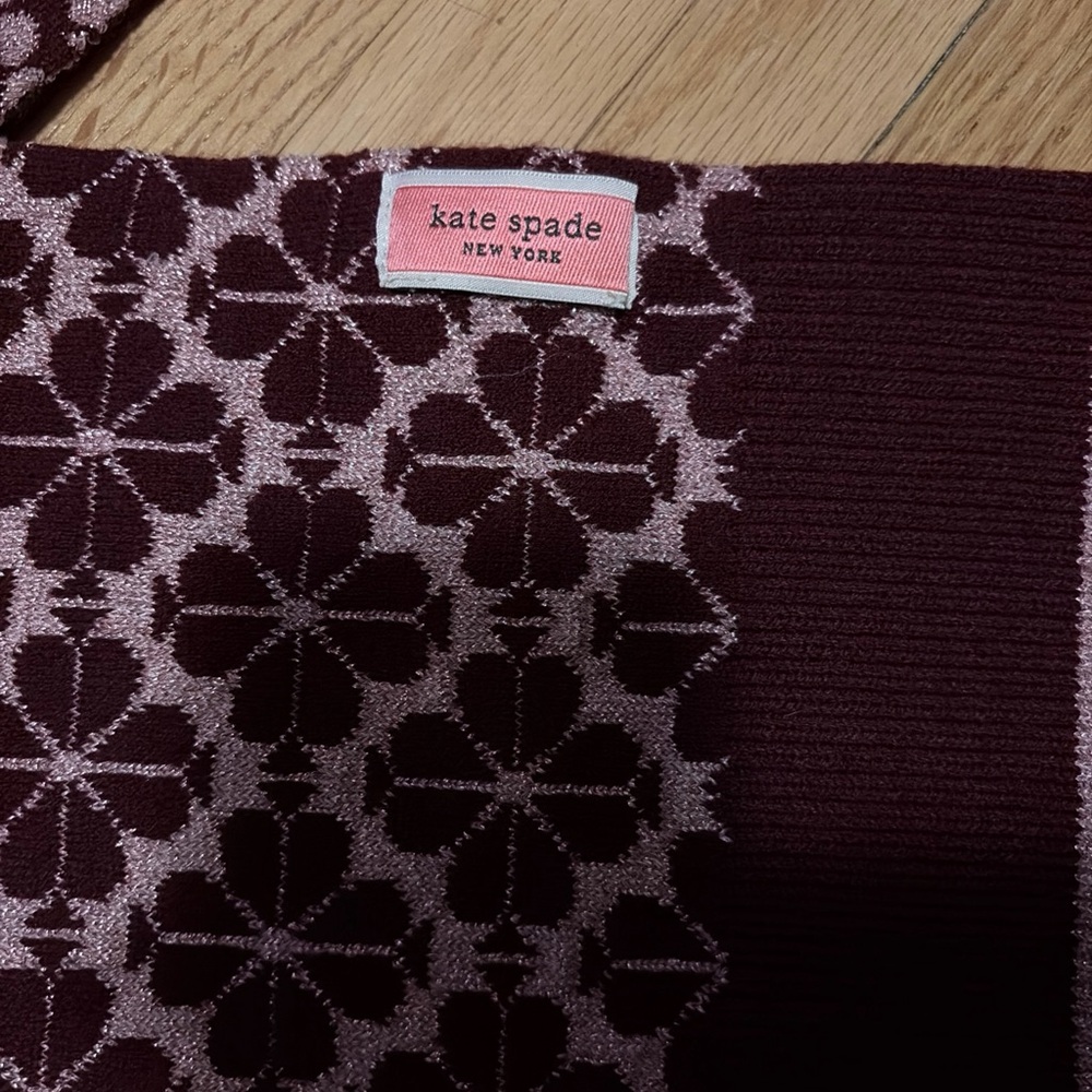 Kate Spade Burgundy and Pink Floral Scarf - Picture 5 of 6